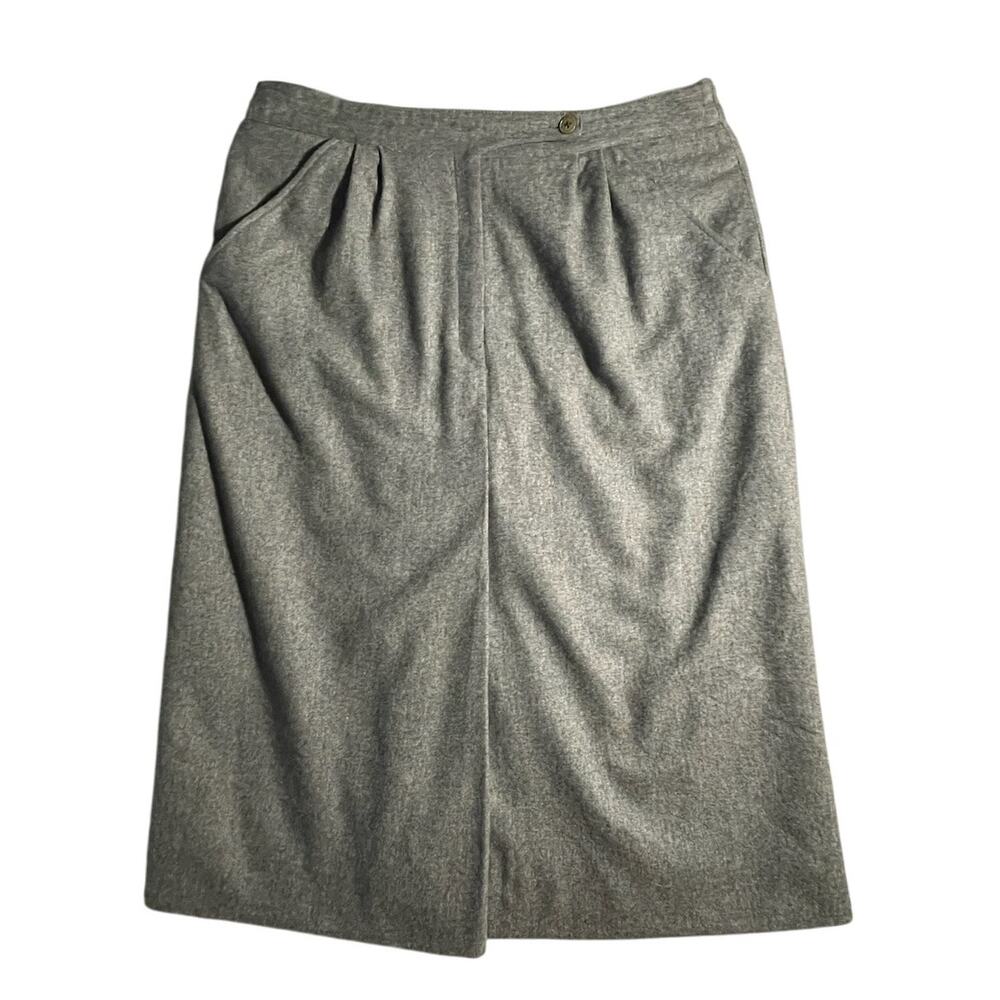Cacharel Paris - Rue E Marcel Gray Wool Skirt - 42/10 - Vintage 70s/80s - EUC
